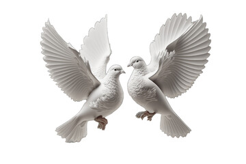 White dove isolated on transparent background. White pigeon transparent realistic isolated vector illustration. 