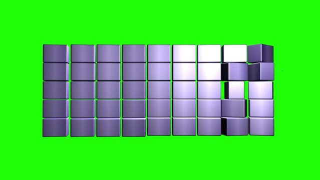 3D CUBE Animation in Green Screen