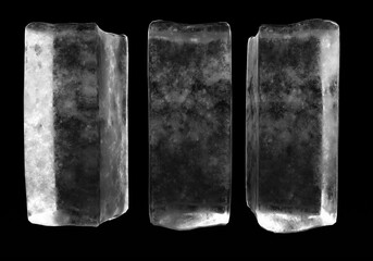 Ice cubes, black background ice cubes renctangle cubes