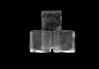 Ice cubes, black background ice cubes