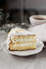 Slice of delicious lemon meringue pie