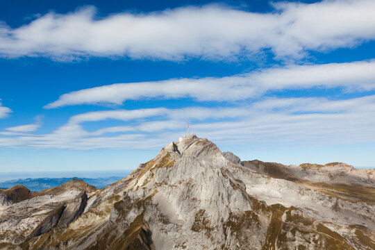 Santis&acirc;&euro;&nbsp;from Lisengrat&acirc;&euro;&nbsp;(Lisen ridge) trail, Alpstein, St Gallen Canton, Switzerland