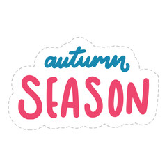 Autumn Season Lettering Sticker. Autumn Lettering Stickers