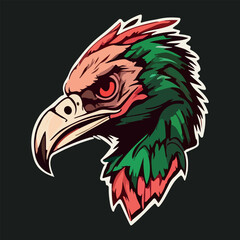 Vulture face mascot esport logo vector illustration