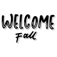 Welcome Fall Lettering Sticker. Autumn Lettering Stickers