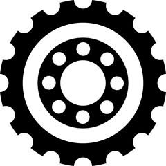 Flat solid gear icon