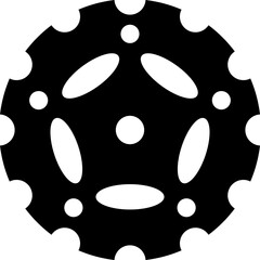 Flat solid gear icon