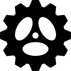 Flat solid gear icon