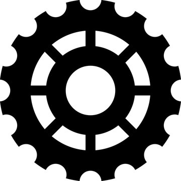 flat solid gear icon