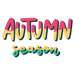 autumn season Lettering Sticker. Autumn Lettering Stickers