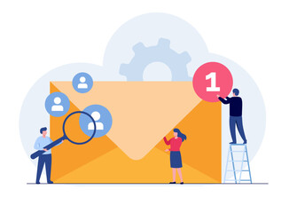 Email marketing strategy. Successful strategy for attracting customers with email newsletters. Sales funnel. Customer journey. Flat vector illustration.