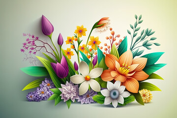 Flowers background, Illustration, Generative ai