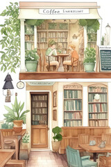 A cozy coffee shop with books and plants, Coffee, Shop, Books, Plants, Cozy, Cafe, Reading, Atmosphere, Relaxation, Ambience, Warmth, Comfort, Bookshelves, Greenery, Relaxing music, Nooks, Comfy chair