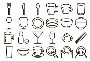 食器イラストアイコンセット