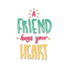a friend hugs your heart happy friendship day stickers