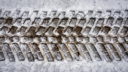 Reifenspur im Schnee