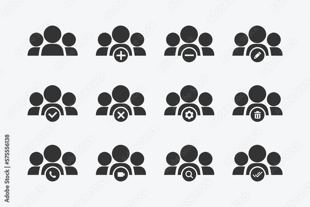 Poster group user vector icon. group profile vector illustration on isolated background. user sign for mobi
