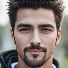 Obraz premium Serious Young Man with Handsome Beard