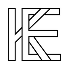 Logo sign ke ek icon double letters logotype e k