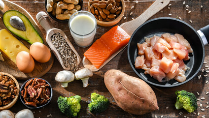 Composition with food products rich in biotin