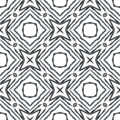 Summer exotic seamless border. Black and white