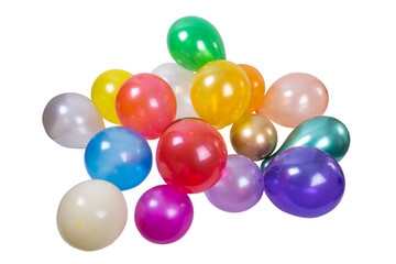 many colored balloons isolated