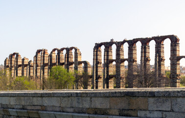 Acueducto romano de Los Milagros de Mérida (siglo I). Badajoz, Extremadura, España.