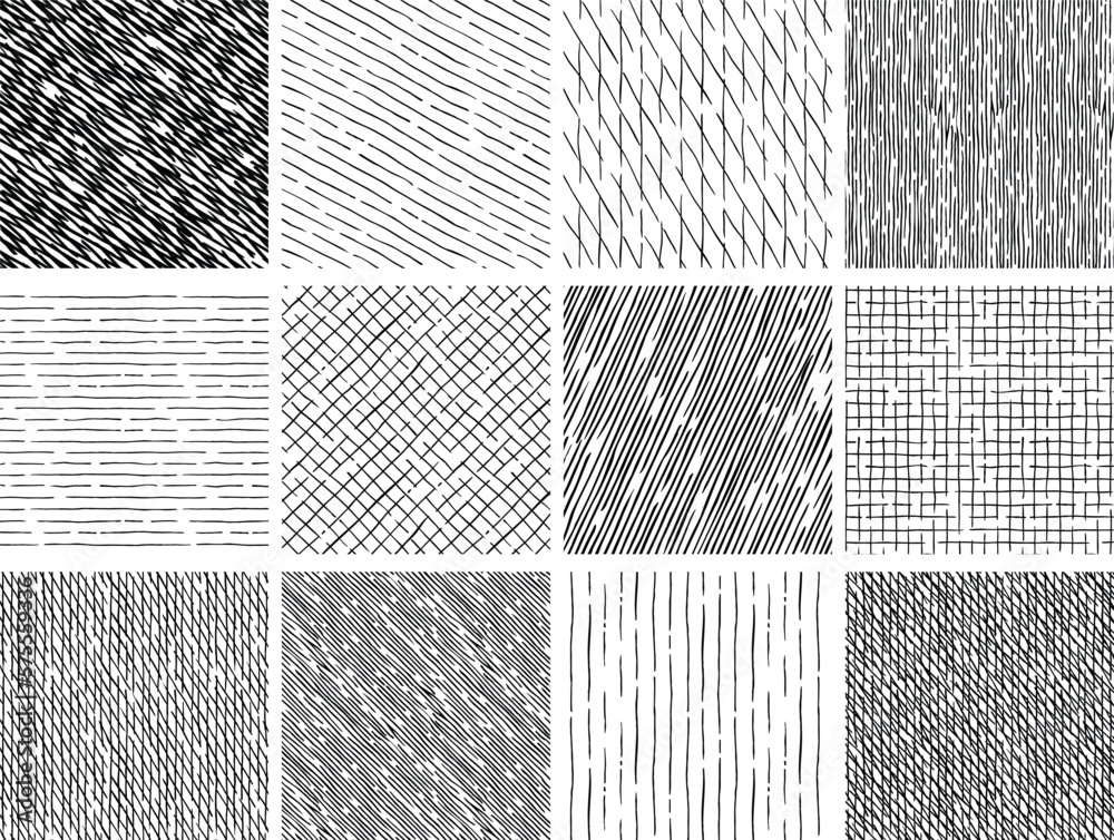 Wall mural seamless hatch pattern of architectural texture background bundle