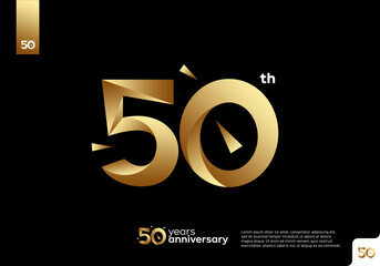 Number 50 gold logo icon design, 50th birthday logo number, 50th anniversary.