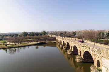 Puente romano de Mérida (siglo I a.C.). Badajoz, Extremadura, España.