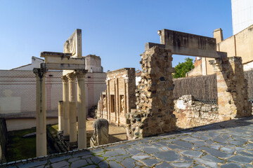 Foro romano municipal de Mérida (siglo I a.C.). Badajoz, Extremadura, España.