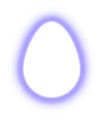 blue glowing egg shape frame	