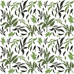 Naklejka na ściany i meble Seamless pattern with green leaves of ceylon tea
