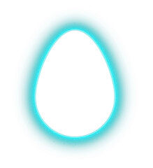 cyan glowing egg shape frame	