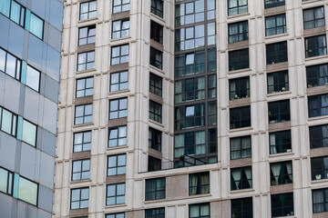 Facade of modern residential building in Rotterdam, Netherlands