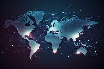 world map and globe. world map and binary code. Global network. global connection. Global Internet. statistic chart. generative ai