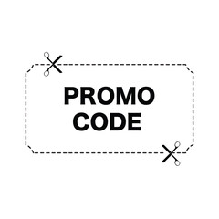 Scissors cut out coupon with promo code