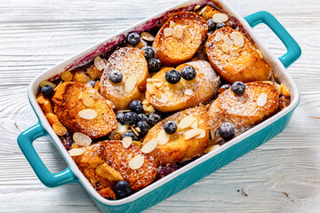 Blueberry Almond Mascarpone French Toast, top view
