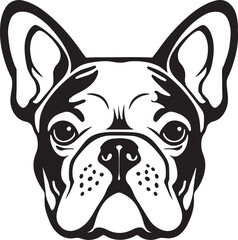 French bulldog face isolated on a white background, EPS, Vector, Illustration.