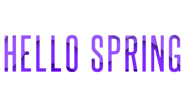 Hello Spring lettering phrase on blank background. Modern calligraphy inspirational quote. Vector illustration. 