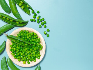  top view of just harvest peas. Be Healthy,