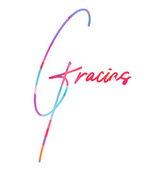 Gracias hand written lettering Thank you in Spanish language on blank background