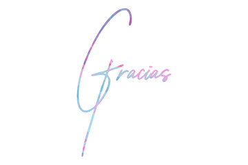 Gracias hand written lettering Thank you in Spanish language on blank background