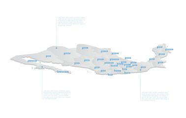 Mexico Regions Map Vector Illustration