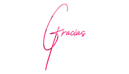 Gracias hand written lettering Thank you in Spanish language on blank background