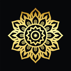 Luxury ornamental mandala design background in gold color vector