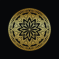 Luxury ornamental mandala design background in gold color vector