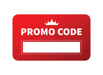 Red card with promo code template