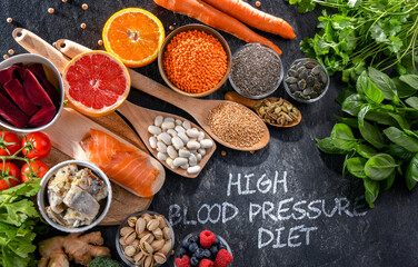 Food products recommended to reduce high blood pressure