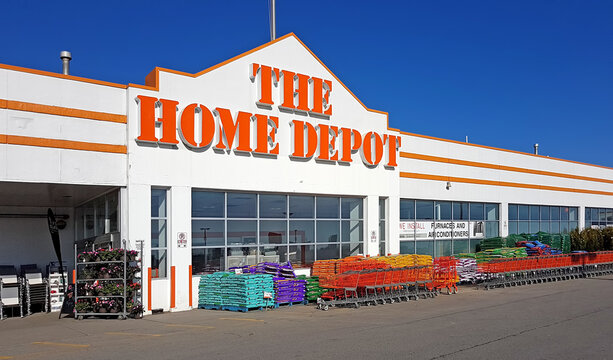 TORONTO, CANADA-MAY 07, 2018:Home Depot Location in Toronto.The Home Depot entered Canada in 1994 with the acquisition of the five store Aikenhead's Home Improvement Warehouse.